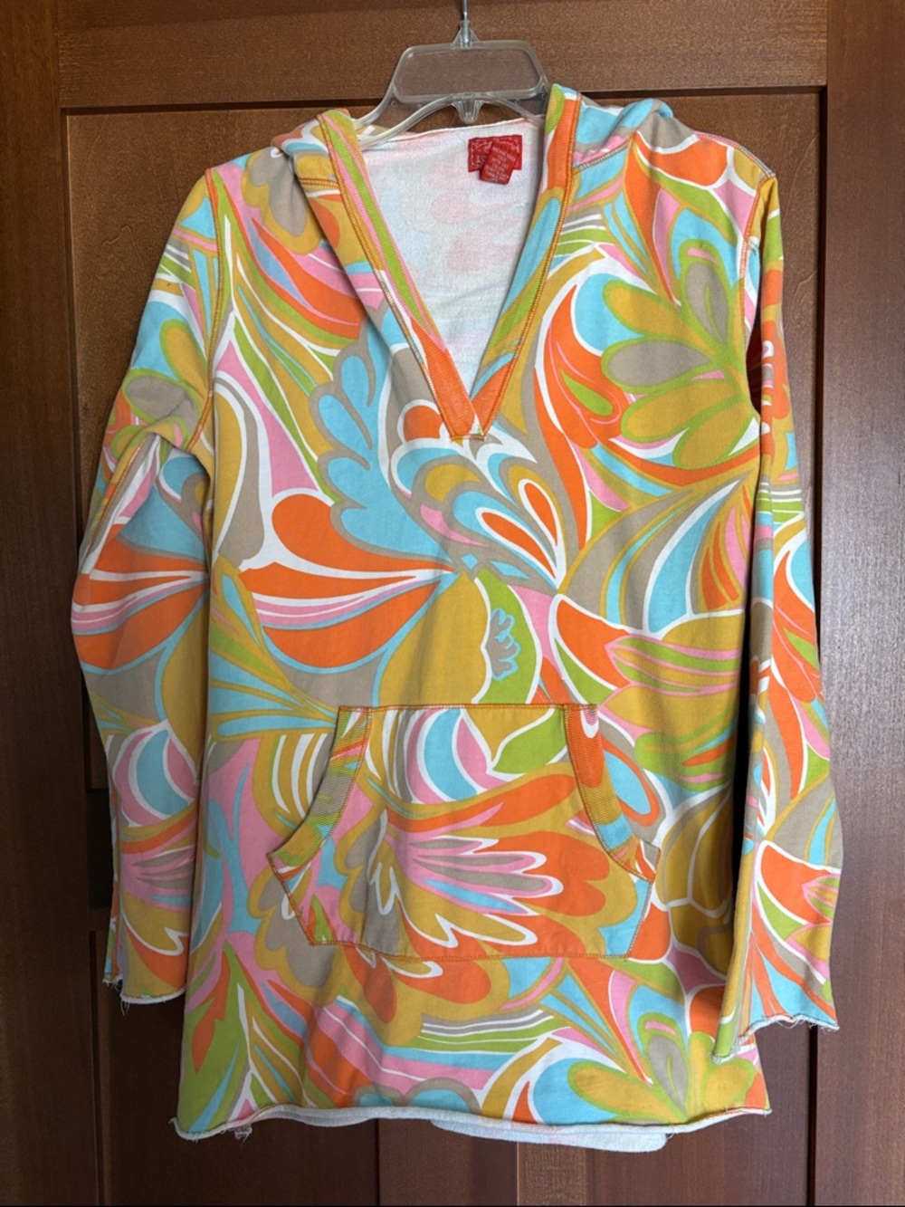 Lucky Brand Colorful Retro Swirl Hoodie Pullover